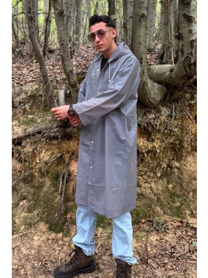 Mollycrush Unisex Yağmurluk – Kapüşonlu Hafif Su Geçirmez Uzun Yağmurluk