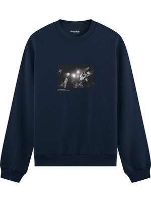 The Lucid Lab LED Zeppelin Pontiac Silverdome 1977 Oversize Sweatshirt - Lacivert