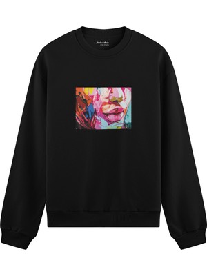 The Lucid Lab Lips Oversize Sweatshirt - Siyah