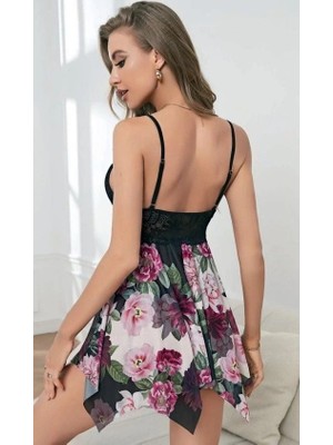 Daniska Nightlight 3692 Mini Çiçek Detaylı Gecelik