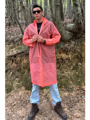 Mollycrush Unisex Yağmurluk – Kapüşonlu Hafif Su Geçirmez Uzun Yağmurluk