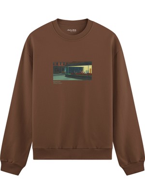 The Lucid Lab Nighthawks Oversize Sweatshirt - Kahverengi
