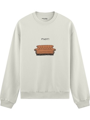 The Lucid Lab Pivot! / Friends Oversize Sweatshirt - Beyaz