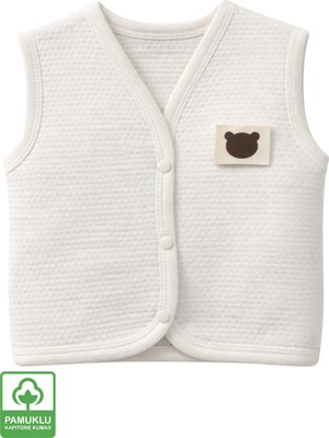 Miniel Unisex Bebek Ayıcık Armalı Organik Pamuklu 3-6-9 Ay Kapitone Bebek Yele