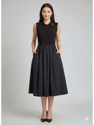 On Triko Eteği Pileli Elbise 76487