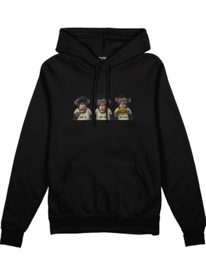 The Lucid Lab Diplomatic Monkeys Oversize Hoodie - Siyah