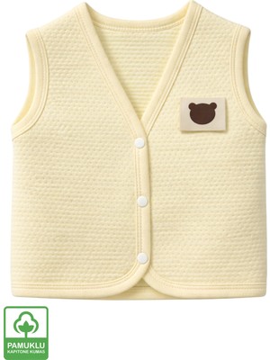 Miniel Unisex Bebek Ayıcık Armalı Organik Pamuklu 3-6-9 Ay Kapitone Bebek Yele