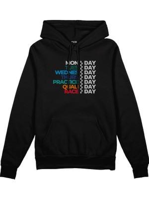 The Lucid Lab Formula 1 / Week Days Oversize Hoodie - Siyah