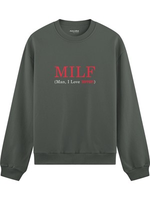 The Lucid Lab Mılf / Man I Love Ferrari Oversize Sweatshirt - Antrasit