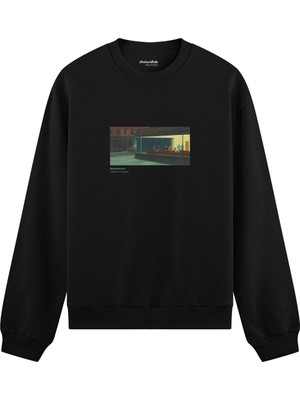 The Lucid Lab Nighthawks Oversize Sweatshirt - Siyah