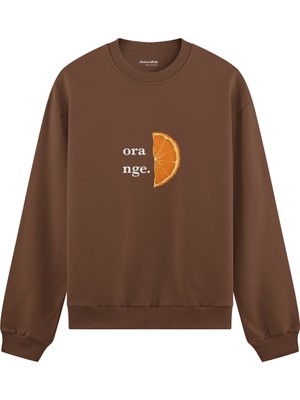 The Lucid Lab Orange Oversize Sweatshirt - Kahverengi