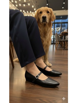 Kindep Tokalı Günlük Kadın Babet Siyah