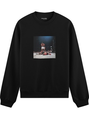 The Lucid Lab Muhammed Ali And Sonny Liston Usa 1965 Oversize Sweatshirt - Siyah