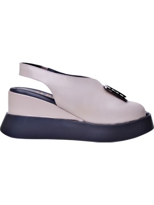 Albini 25100240Y Kadın Deri Dolgu Topuk Sandalet