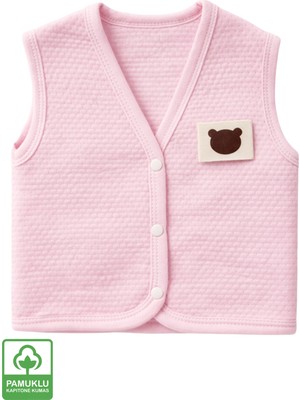 Miniel Unisex Bebek Ayıcık Armalı Organik Pamuklu 3-6-9 Ay Kapitone Bebek Yele