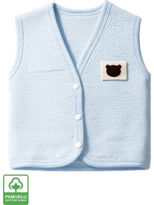 Miniel Unisex Bebek Ayıcık Armalı Organik Pamuklu 3-6-9 Ay Kapitone Bebek Yele