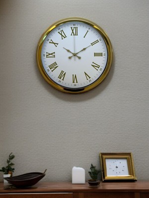 Çetiner Group Royal White Gold 40 cm Metal Duvar Saati