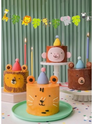 Deniz Party Store Safari Temalı Banner Duvar Dekor Süsü Yapraklı Model