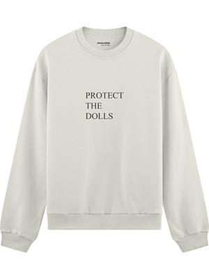 The Lucid Lab Protect The Dolls Oversize Sweatshirt - Beyaz