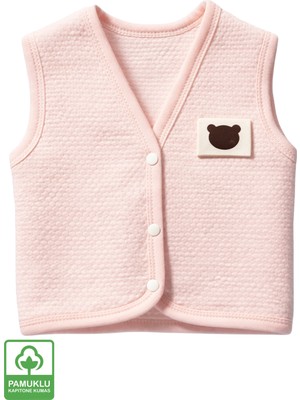 Miniel Unisex Bebek Ayıcık Armalı Organik Pamuklu 3-6-9 Ay Kapitone Bebek Yele