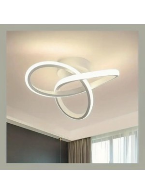 Elagans Beyaz Modern Ultra Power Beyaz Ledli Plafonyer Tekli Ledli Avize Beyaz