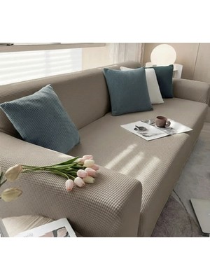 KUTLALE Likralı Pitikare Desen 3 Kişilik (1 Adet) Koltuk, Kanepe, Çekyat Örtüsü, Streç, Esnek, Lastikli, Koltuk Kılıfı