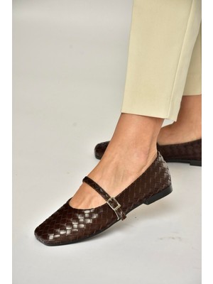 Fox Shoes Y726368209 Kahverengi Düz Kadın Babet