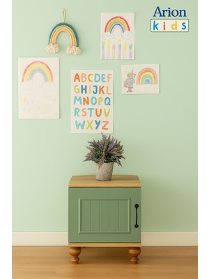 Arion Kids Gülsün Genç Odası Komodin | Birinci Sınıf MDF Kalitesi | REHAU Kaplama Kapak | Ağaç Ayaklı