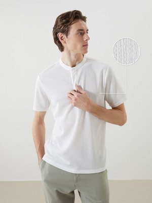 Lc Waikiki Yeni Sezon Hakim Yaka Desenli Düğmeli Erkek Dokulu Tişört