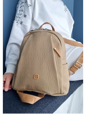 Just Polo Vizon 9 Bölmeli Kadın Sırt Çantası JPM4040 Kum