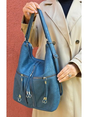 Yumuşak Suni Deri Büyük Boy Sırt Omuz Çantası