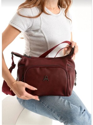 Kadın Mega Büyük Boy Çok Bölmeli Omuz Çantası ve Sırt Çantası