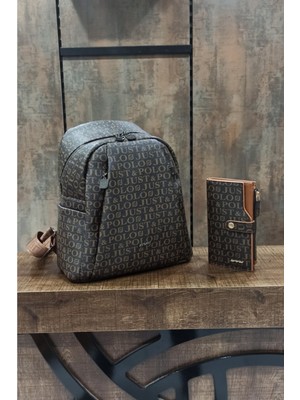 Just Polo Kadın 9 Bölmeli Kahve Taba Sırt Çantası