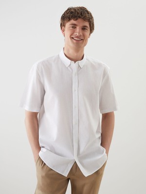 Lc Waikiki Yeni Sezon Regular Fit Kısa Kollu Keten Karışımlı Erkek Gömlek