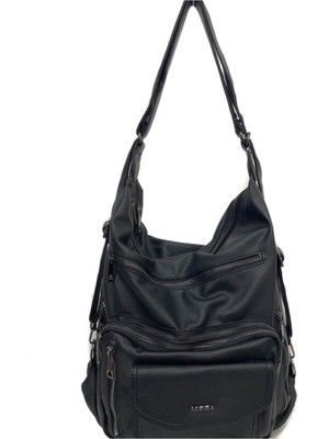 Mega Çanta Kadın Siyah Kol Ce Sırt Çantası