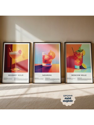 Persona Istanbul "the Mixologist’s Edit" - 3'lü Modern Kokteyl Tarifi Poster Seti (Çerçevesiz)