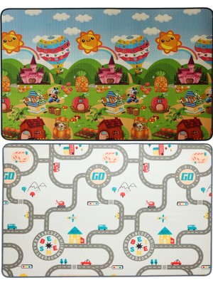 Bebebao Alfabeli Çiftlik Macerası ile Alfabe & Sayı Yol Macerası Oyun Matı 200X140X1 cm