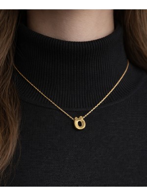 14 Ayar Altın Ö Harfi Kolye Zinciriyle Beraber