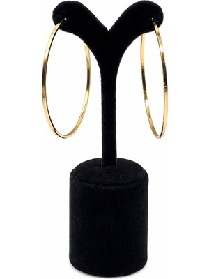 Pangu Altın Renk Ince Çelik Halka Küpe