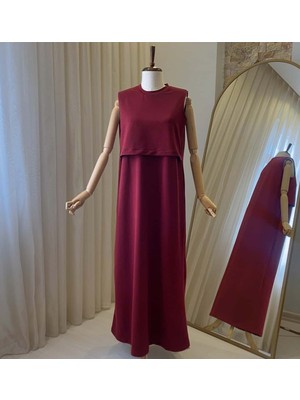 Mersha Collection Mersha 4 Mevsim Sıfır Kol Elbise - Lohusa Anne Elbisesi