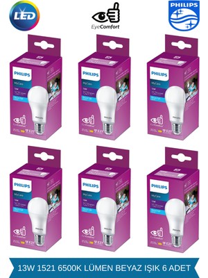 Philips LED 13-100W E27 6500K - Beyaz Işık - 1521 Lumen - Yüksek Işık - E27 Duy