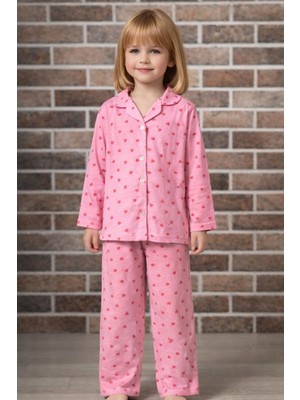 Yiğit Butik Desenli Dügmeli Kız Çocuk Pijama Takımı