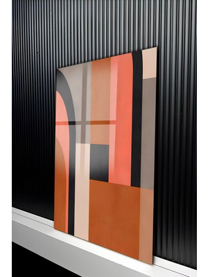 KutuTR Geometrik Formlar ve Soyut Kompozisyon Temalı Temperli Cam Tablo 50X70 cm 2d Uv Baskı - YCT199