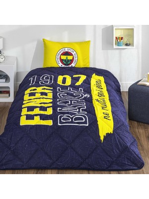 Taç Lisanslı Fenerbahçe Şanslı Kanarya Yorgan Seti Tek Kişilik (Yastık Hediyeli)