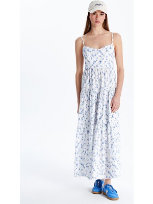 Lc Waikiki Yeni Sezon V Yaka Çiçekli Poplin Elbise