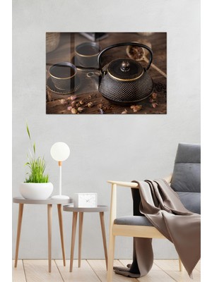 KutuTR Çay Saati Temalı Temperli Cam Tablo 50X70 cm 2d Uv Baskı - YCT042