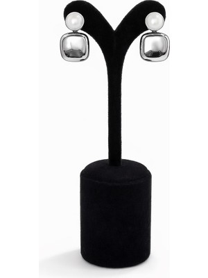 Pangu Inci Detaylı Gümüş Renk Çelik Küpe