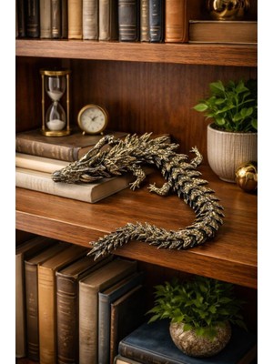 Oynar Eklemli Hareketli Kertenkele Figür 31 cm – 3D Dekoratif Obje, Koleksiyonluk Tasarım