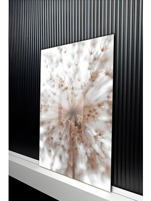 KutuTR Modern Soyut Karahindiba Temalı Temperli Cam Tablo 50X70 cm 2d Uv Baskı - YCT249