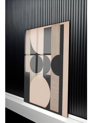 KutuTR Modern Soyut Geometrik Tasarımlı Temperli Cam Tablo 50X70 cm 2d Uv Baskı - YCT252